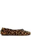 Stella Mccartney Ryder Leopard Print Ballet Flats In Schwarz