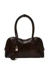 Stella Mccartney Stella Ryder Medium Snake-effect Faux Leather Shoulder Bag In Brown