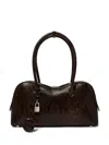 Stella Mccartney Stella Ryder Medium Snake-effect Faux Leather Shoulder Bag In Brown