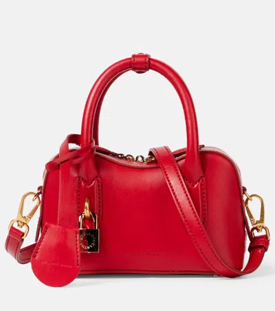Stella Mccartney Ryder Mini Faux Suede Shoulder Bag In Red