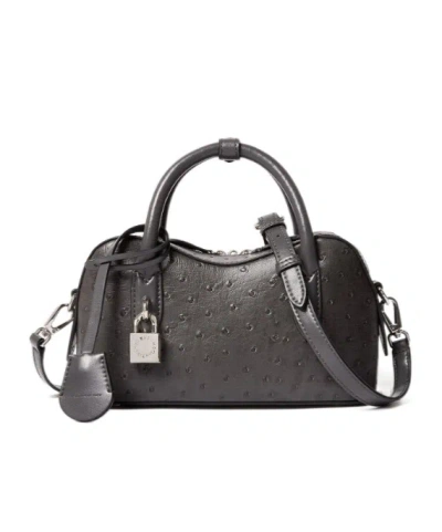 Stella Mccartney Ryder Ostrich Crossbody Bag In Black