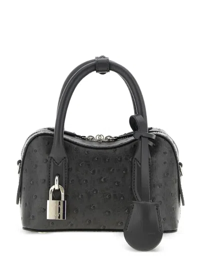 Stella Mccartney Ryder Crossbody Bag Padlock Top Handles In Black