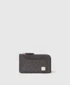 Stella Mccartney Ryder Ostrich Zip Cardholder In Gray