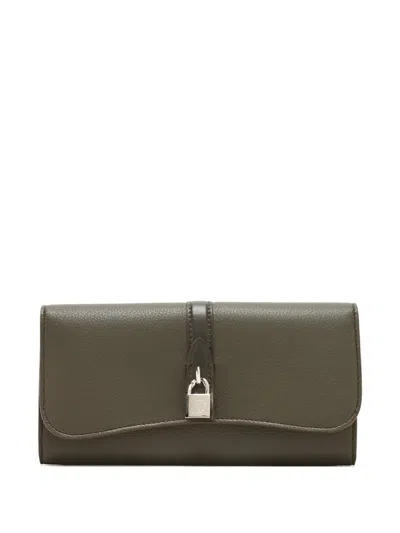 Stella Mccartney Ryder Padlock-buckle Wallet In Green