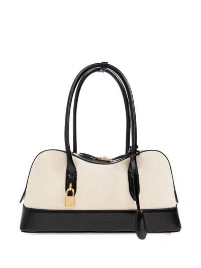 Stella Mccartney Ryder Padlock Curved Tote Bag In Neutral