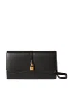 Stella Mccartney Ryder Padlock Flap Continental Wallet Bag In Black
