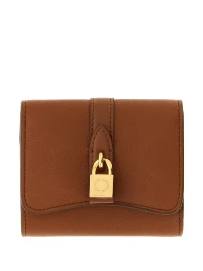Stella Mccartney Ryder Wallet Foldable Design Gold Tone Hardware In Brown