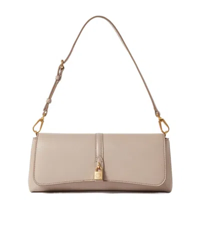 Stella Mccartney Ryder Padlock-detail Clutch Bag In Neutral