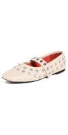 Stella Mccartney Ryder Semi Shine Alt Mat Flats Vanilla In Vanilla