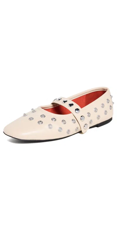 STELLA MCCARTNEY RYDER SEMI SHINE ALT MAT FLATS VANILLA