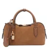 Stella Mccartney Suede Shoulder Bag With Top Handle And Padlock Detail In Neutral