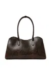 Stella Mccartney Ryder Snakeskin Embossed Faux Leather Tote In Brown
