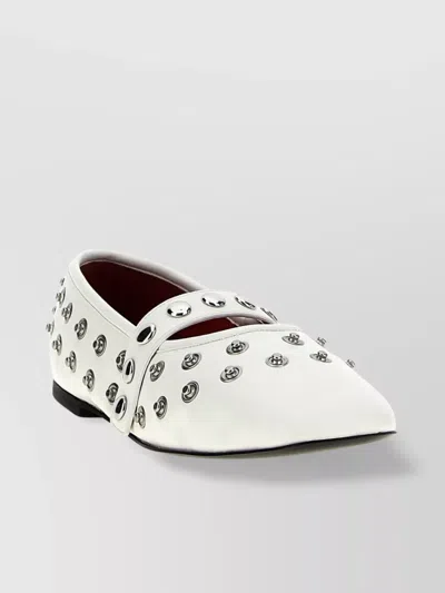 STELLA MCCARTNEY "RYDER" SQUARE TOE STUDDED BALLET FLATS