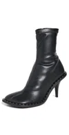 Stella Mccartney Sculpted Heel Ankle Boots With Rivet Detailing In Black