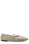 Stella Mccartney Ryder Stud Embellished Ballet Flats In Cream