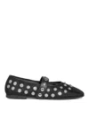 Stella Mccartney Popper-embellished Round-toe Flats In Black