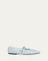 Stella Mccartney Ryder Eco Alter Mat Studded Ballerina Flats In Dusty Blue