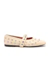 Stella Mccartney Beige Ryder Popper-studded Ballerina Flats In Neutral