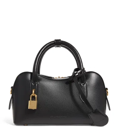 Stella Mccartney Ryder Black Small Handbag With Two Top Handles And Front Padlock Detail With Logo In Ecoleather Woma