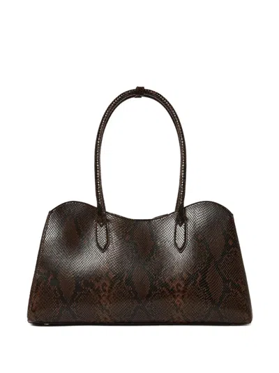 Stella Mccartney Ryder Tote Bag With Snakeskin Effect In Brown