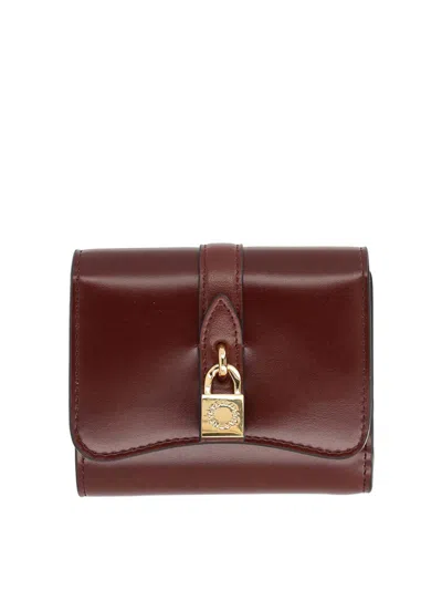 Stella Mccartney Ryder Trifold Wallet In Dark Red
