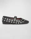 Stella Mccartney Ryder Vegan Embellished Mary Jane Ballerina Flats In Black
