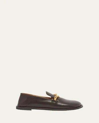 Stella Mccartney Ryder Vegan Leather Chain Loafers In Coffee