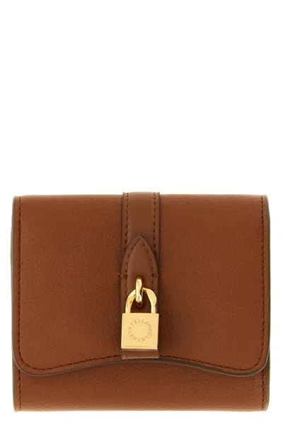 Stella Mccartney Ryder Wallet Foldable Design Gold Tone Hardware In Brown