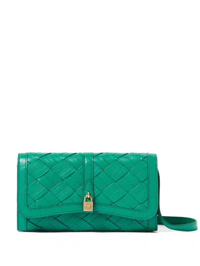 Stella Mccartney Ryder Woven Clutch Bag In Green