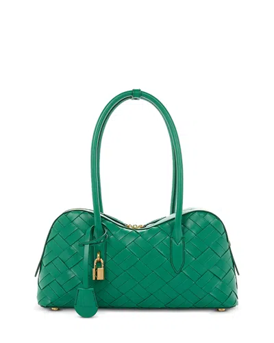 Stella Mccartney Ryder Woven Shoulder Bag In Green