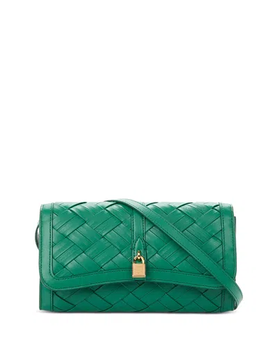 Stella Mccartney Ryder Woven Wallet With Strap In Green