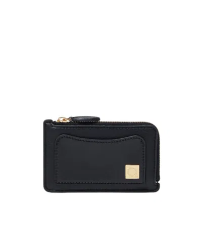 Stella Mccartney Stella Ryder Embossed Card Wallet Black In Purple