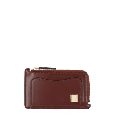 Stella Mccartney Ryder Zip Cardholder In Burgundy