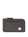 Stella Mccartney Ryder Ostrich Zip Cardholder In Gray