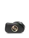 Stella Mccartney S Logo Plaque Curved Belt Bag In Black