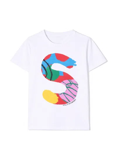 Stella Mccartney Kids' S Logo T-shirt In White