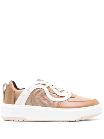 Stella Mccartney S-wave 1 Faux-leather Trainers In Brown