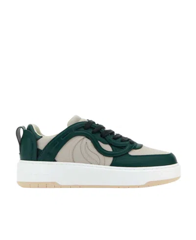 Stella Mccartney Dark Green Two-tone Sneakers In Multi