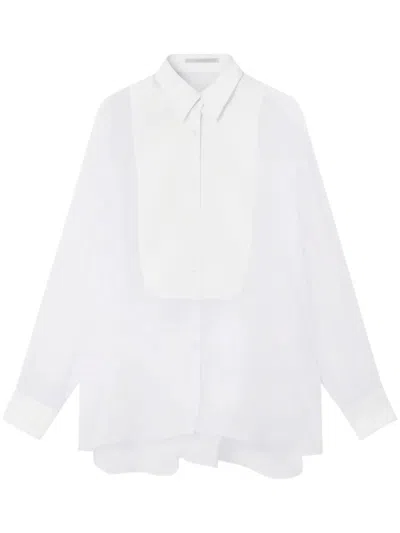 Stella Mccartney Cotton-poplin Mini Shirt Dress In White