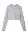 Stella Mccartney S-wave Crewneck Cropped Sweatshirt In Gray