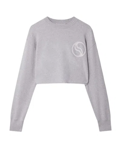 STELLA MCCARTNEY STELLA MCCARTNEY S-WAVE CREWNECK CROPPED SWEATSHIRT