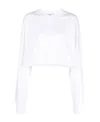 Stella Mccartney S-wave Crewneck Cropped Sweatshirt In White