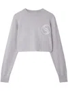 Stella Mccartney S-wave Crewneck Cropped Sweatshirt In Grey