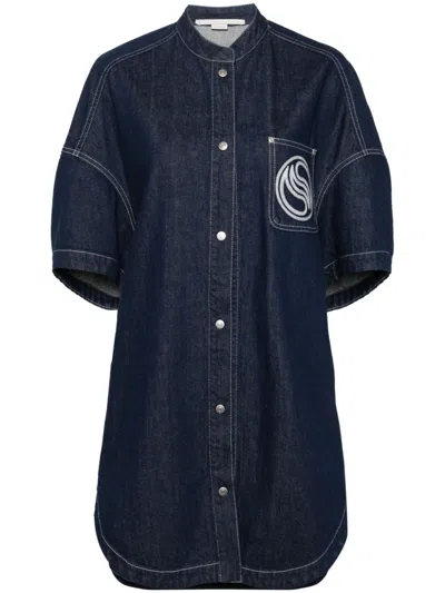 Stella Mccartney S-wave Denim Dress In Blue