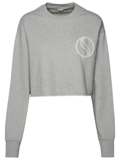 STELLA MCCARTNEY STELLA MCCARTNEY 'S-WAVE' GREY ORGANIC COTTON SWEATSHIRT
