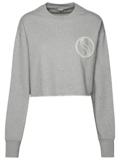 STELLA MCCARTNEY S-WAVE GREY ORGANIC COTTON SWEATSHIRT
