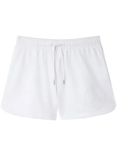 Stella Mccartney Embroidered French Cotton-terry Shorts In White