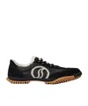 Stella Mccartney S-wave Sport Recycled-mesh And Vegan Suede Sneakers In Black