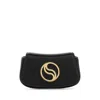 Stella Mccartney S-wave Logo Plaque Belt Bag In Black