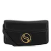 Stella Mccartney S-wave Logo Plaque Crossbody Bag In Black